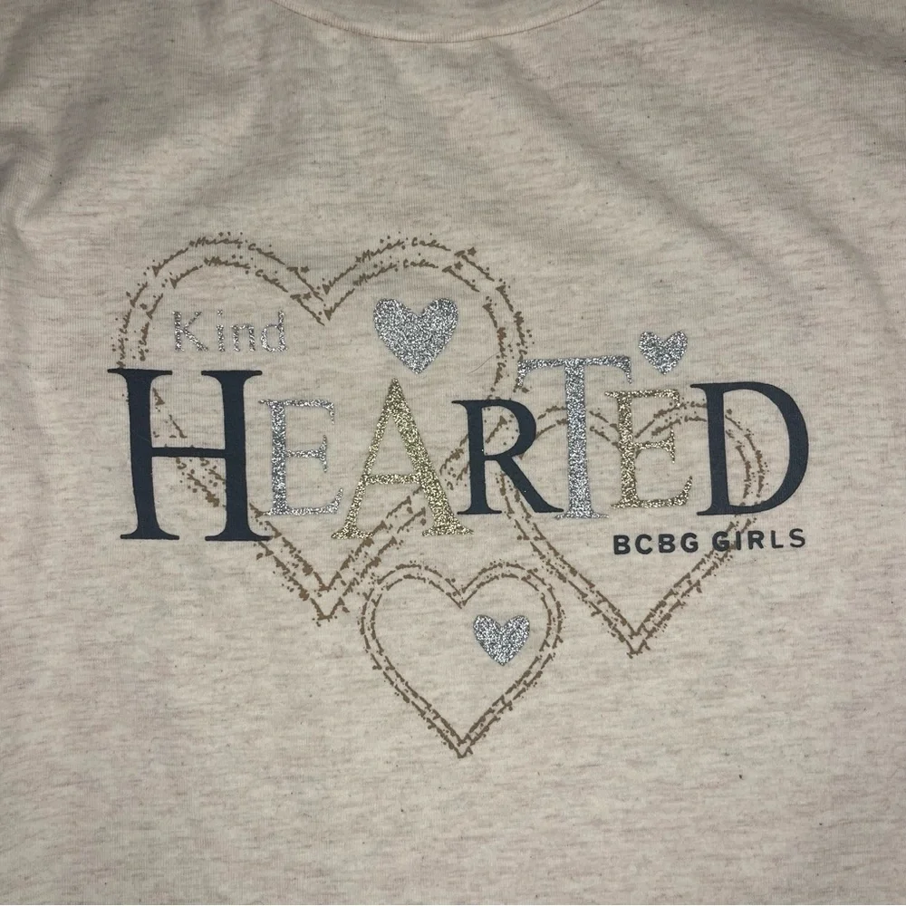 BCBGirls Cream Text Kind Hearted Long Sleeve Dress